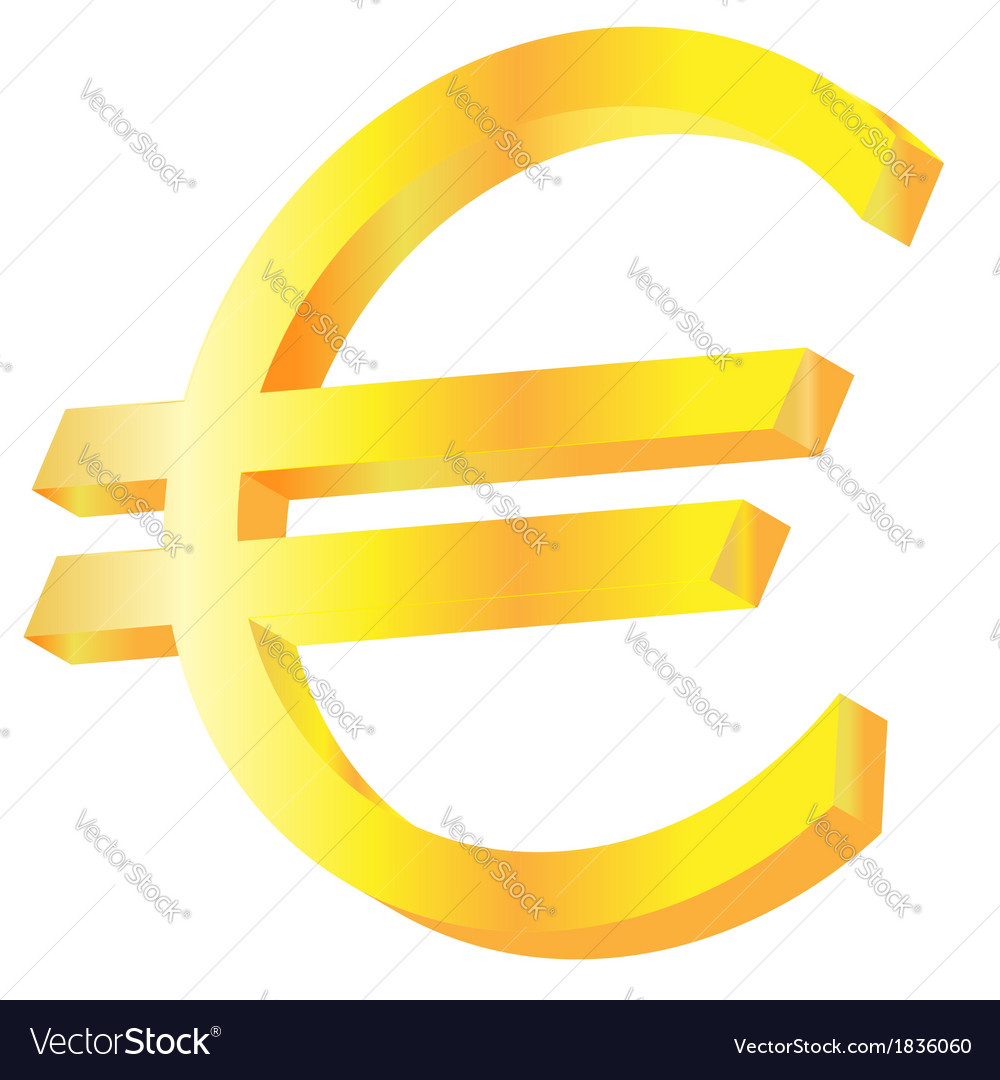 Golden euro sign