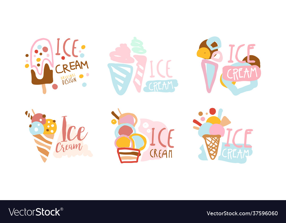 Ice cream original design with frozen dessert Vector Image