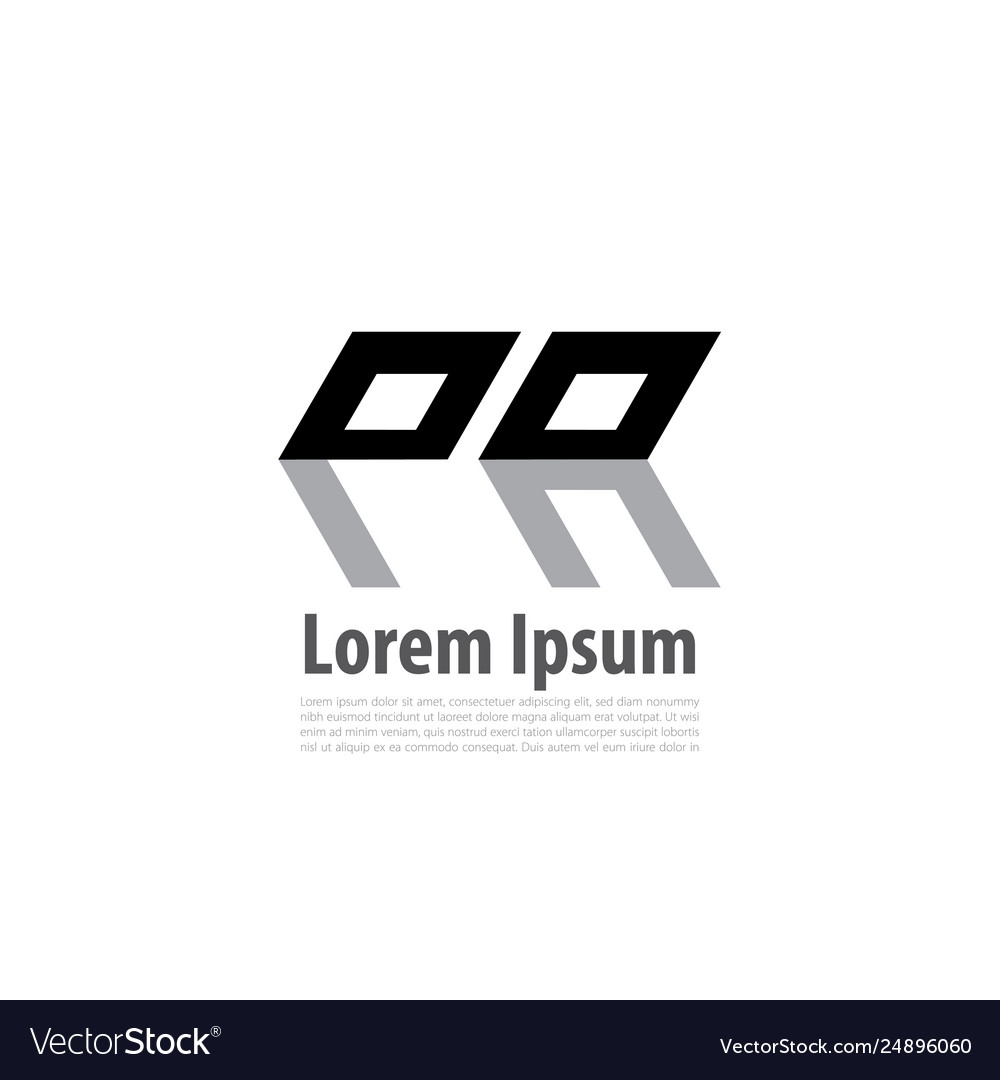 Initial letter pr linked hexagonal creative