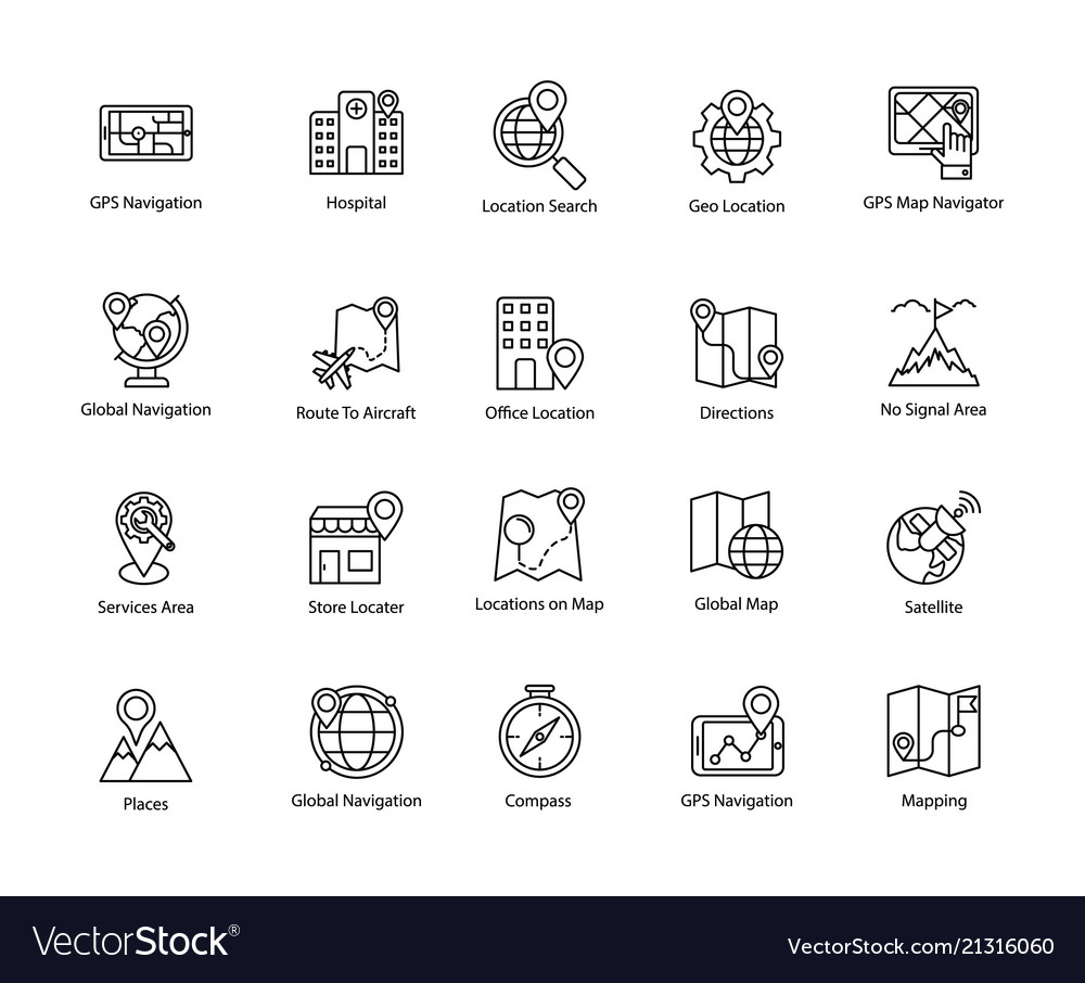 Navigation & Map Icons Set