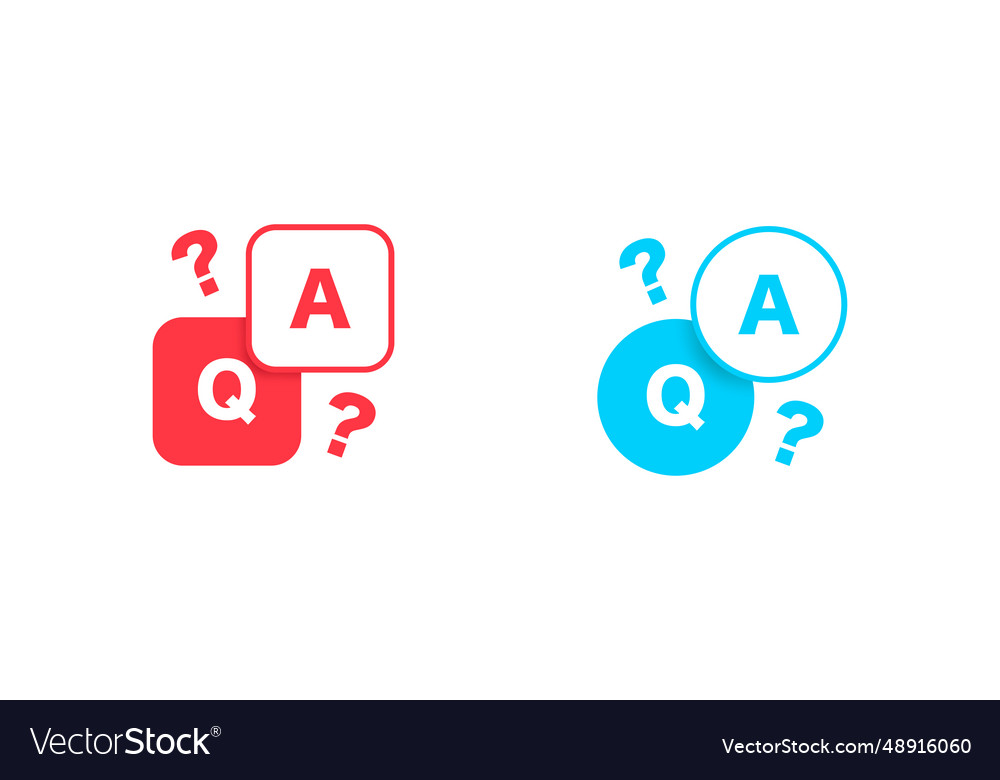Question and answer flat icon in square round
