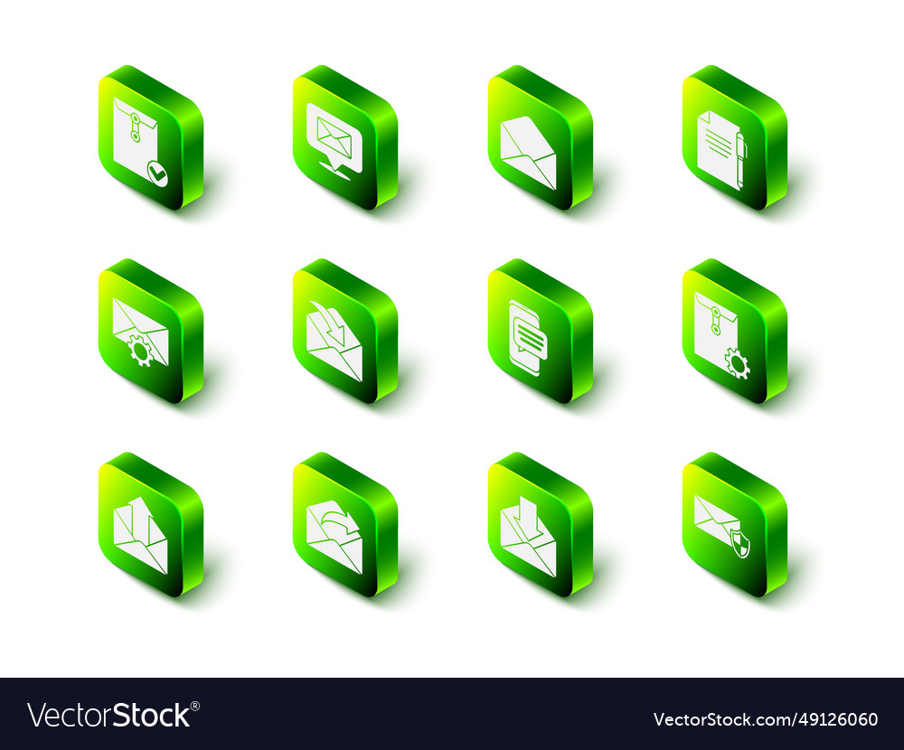 Set speech bubble with envelope document vector image Set speech bubble with envelope document