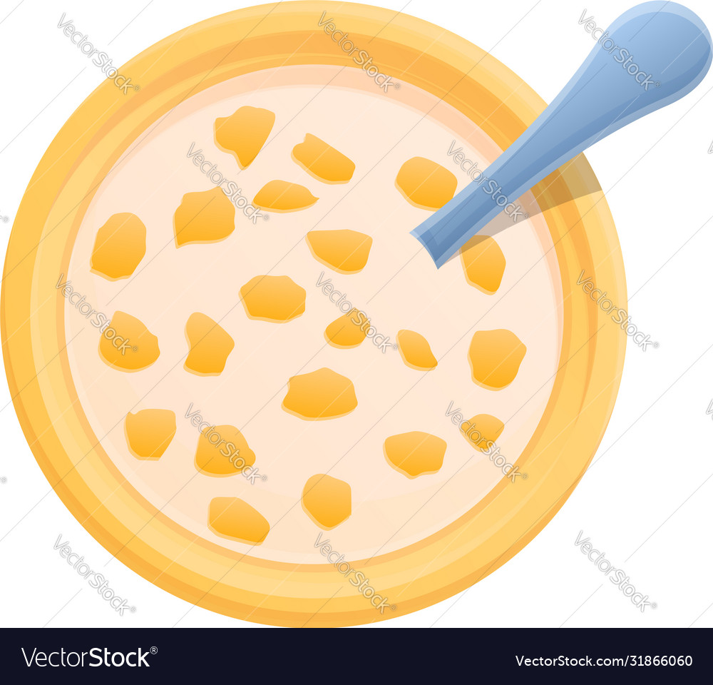 Top view cereal flakes icon cartoon style