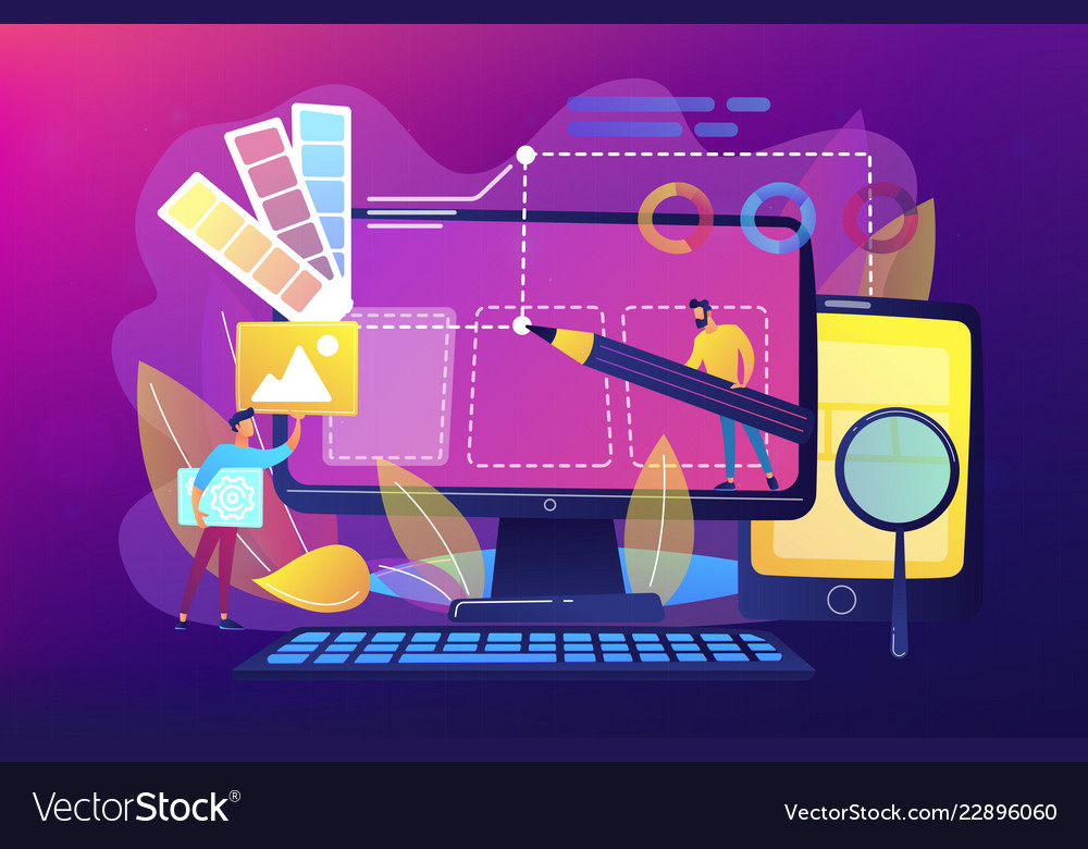 Web design development concept vector image Web design development concept
