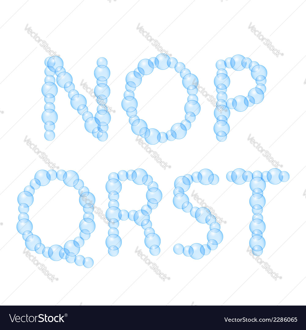 Alphabet of air bubbles Royalty Free Vector Image