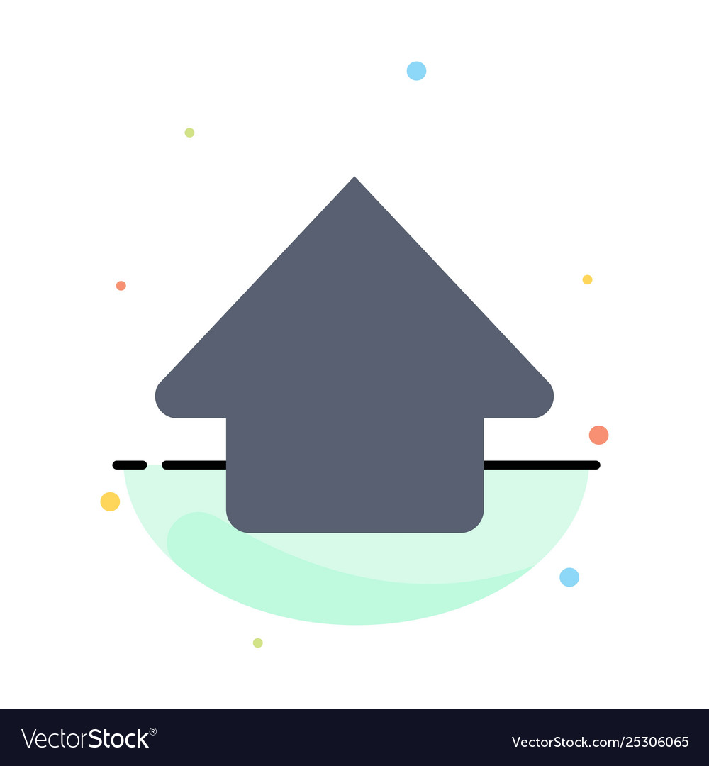 Arrow up upload abstract flat color icon template vector image Arrow up upload abstract flat color icon template