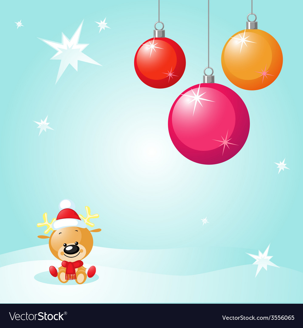 Christmas design with xmas balls and reindeer