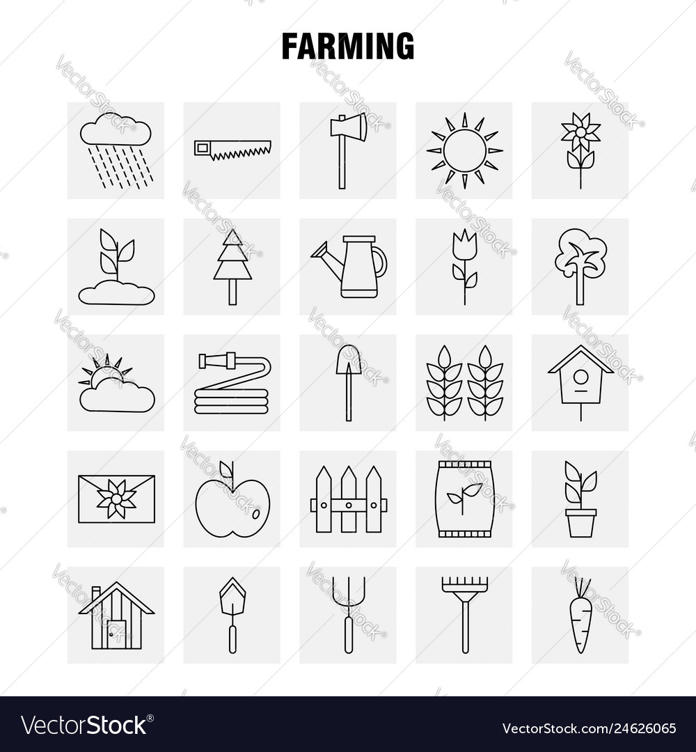 Farming line icon for web print and mobile uxui