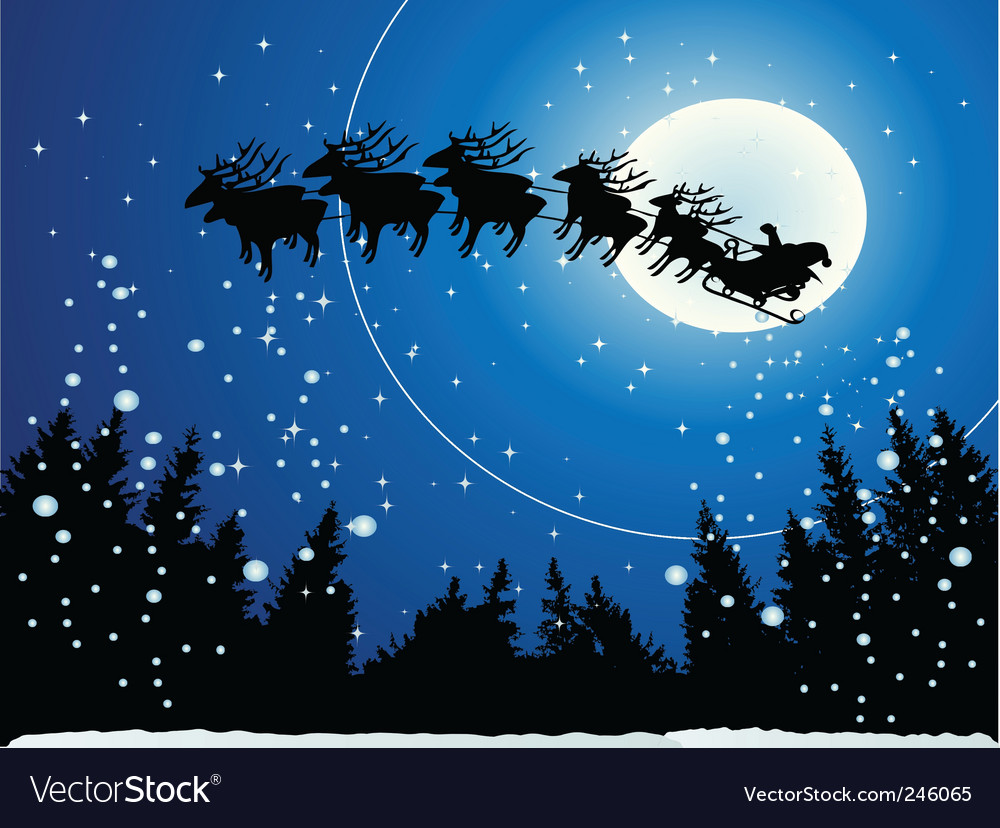 Flying Santa Royalty Free Vector Image - VectorStock