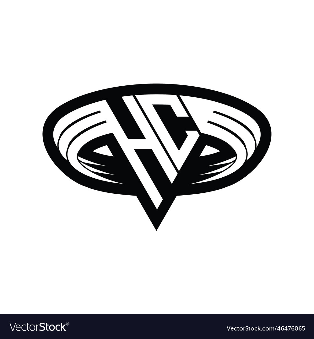 Hc logo monogram with triangle shape slice Vector Image Hc logo monogram with triangle shape slice