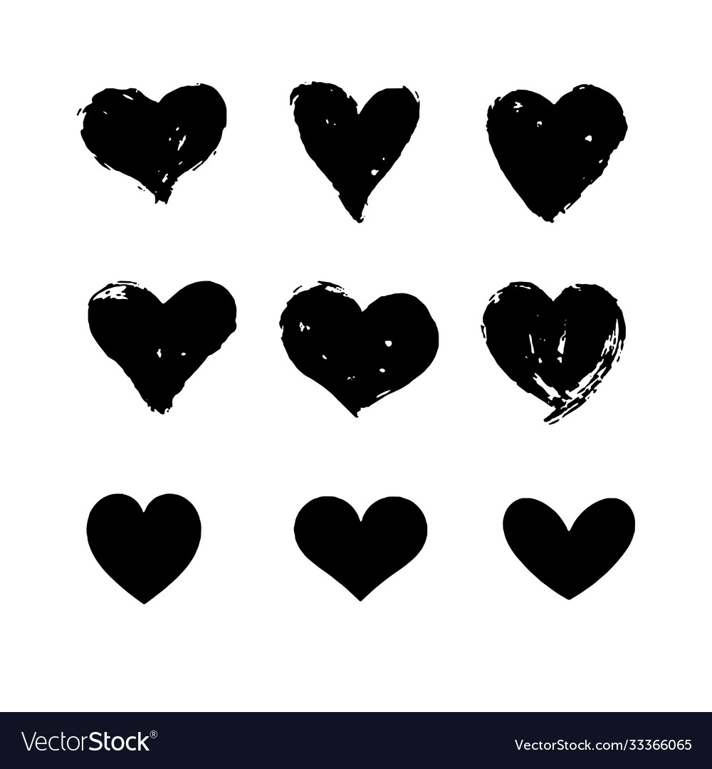 Hearts set different style and shape