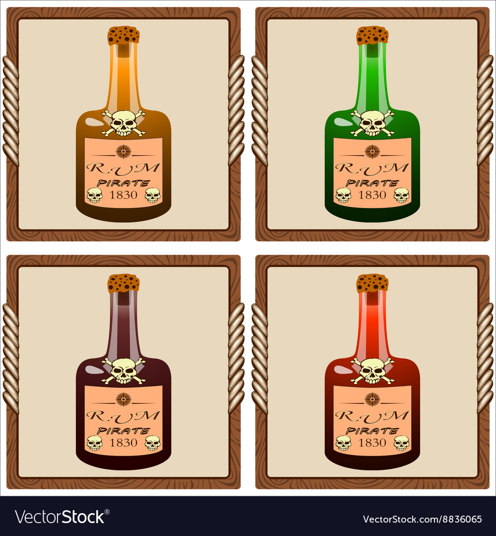 Icons with pirate rum