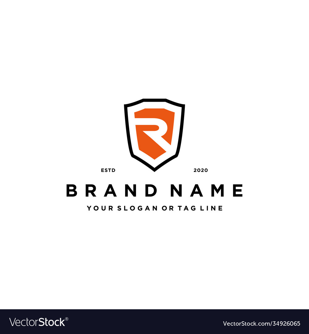 Letter r Schild Konzept Logo Design