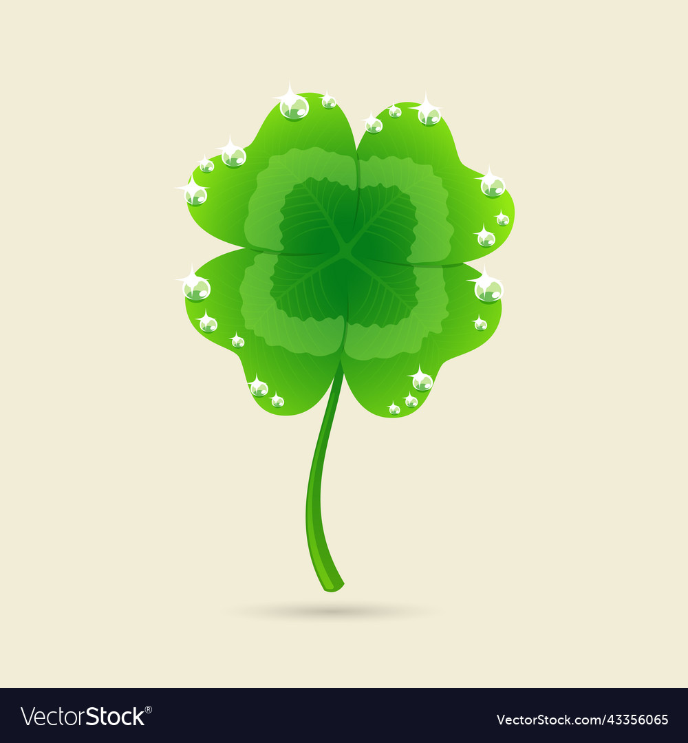 Lucky Four Leaf Clover Royalty Free Vector Image