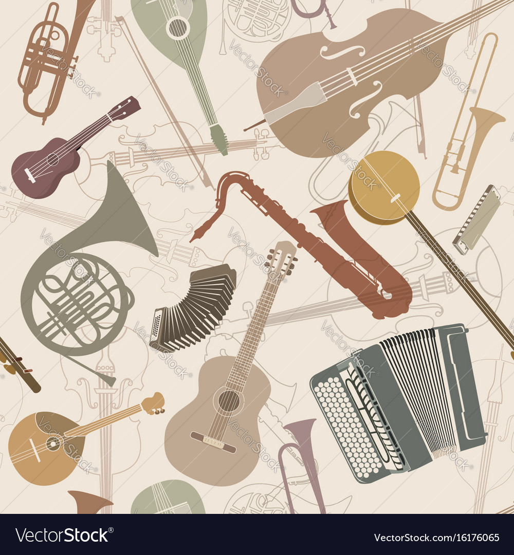 Music sign seamless background musical Royalty Free Vector