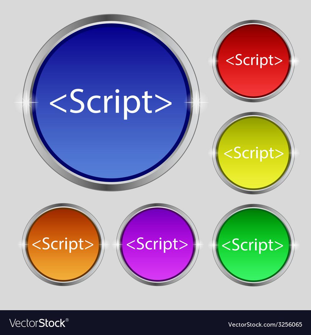 Script sign icon javascript code symbol set