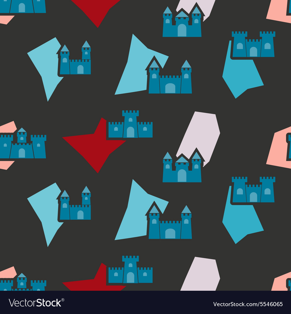 Seamless background with different castles