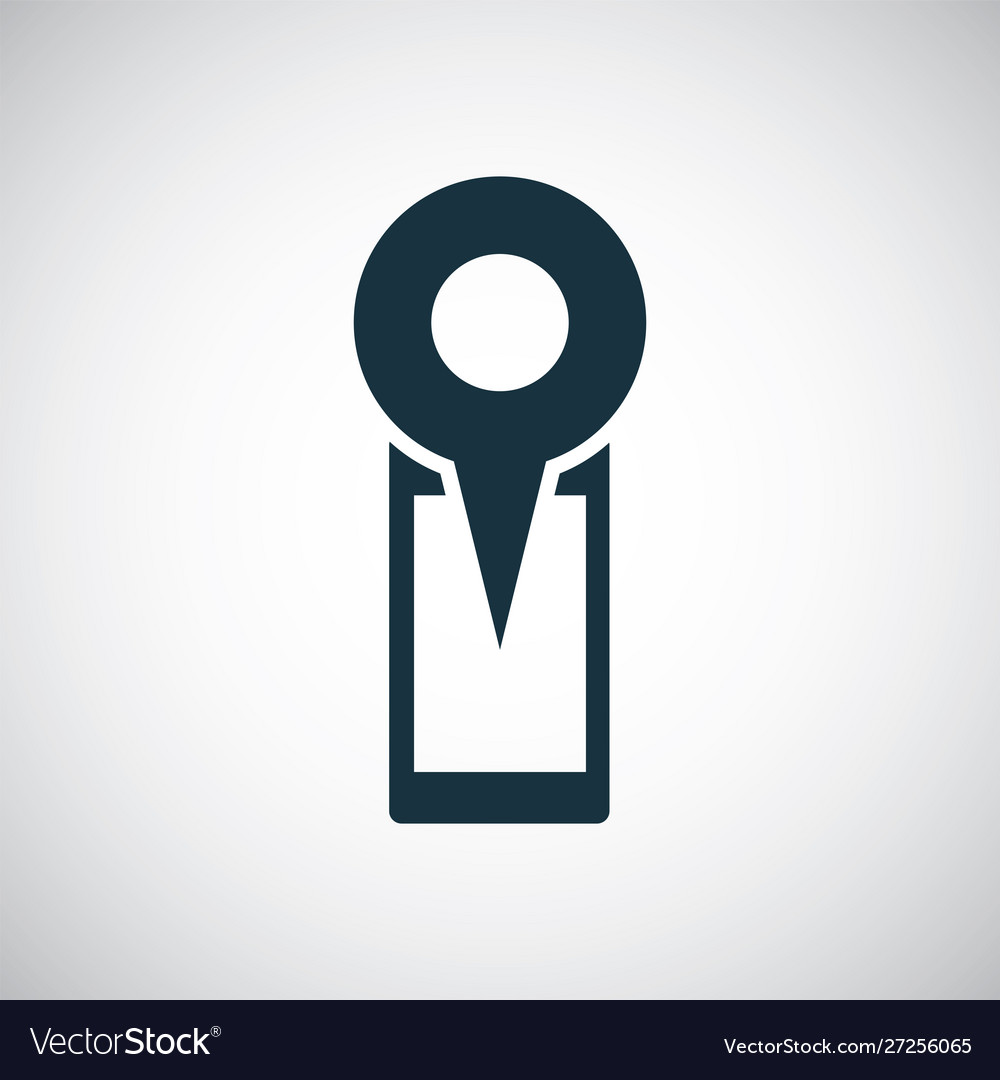Smartphone map pin icon for web and ui