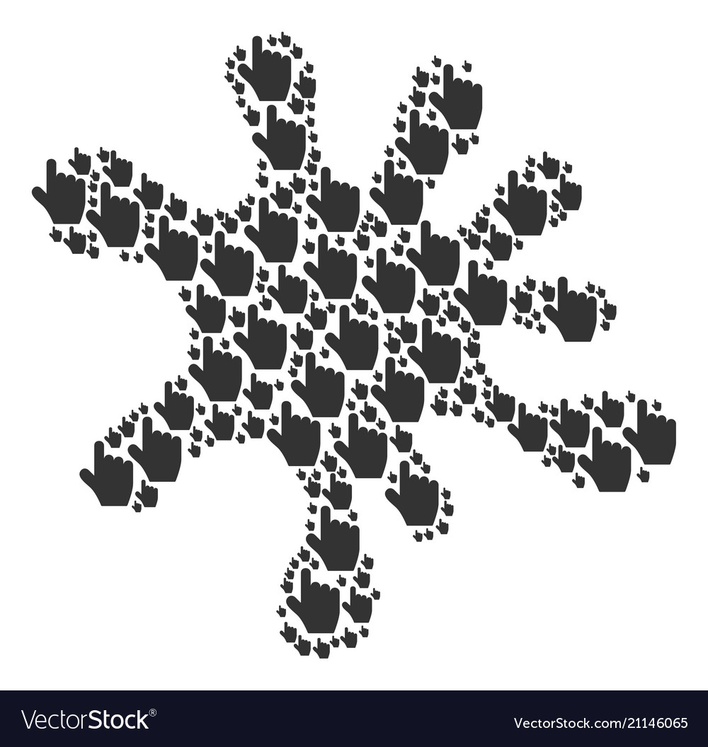 Splash composition of pointer finger icons