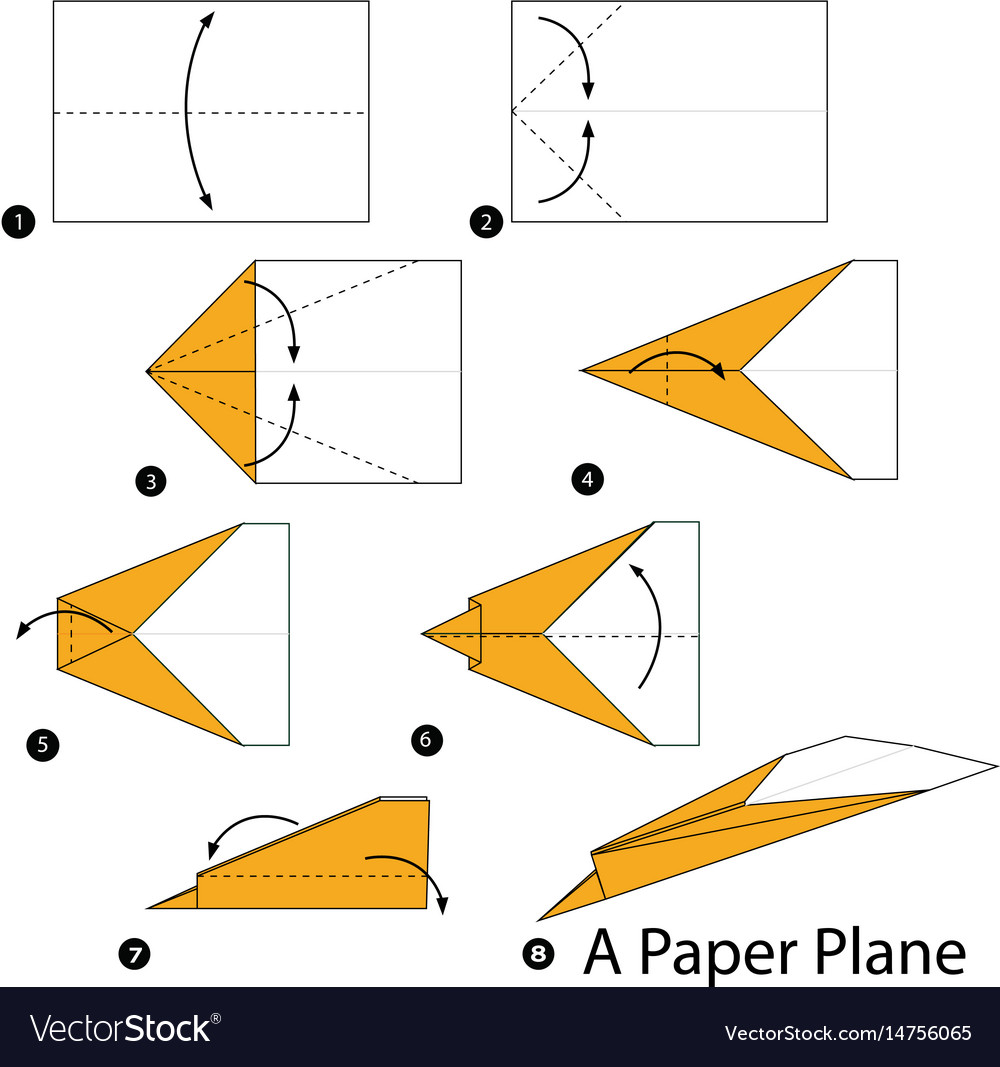 Step step instructions how to make origami Vector Image