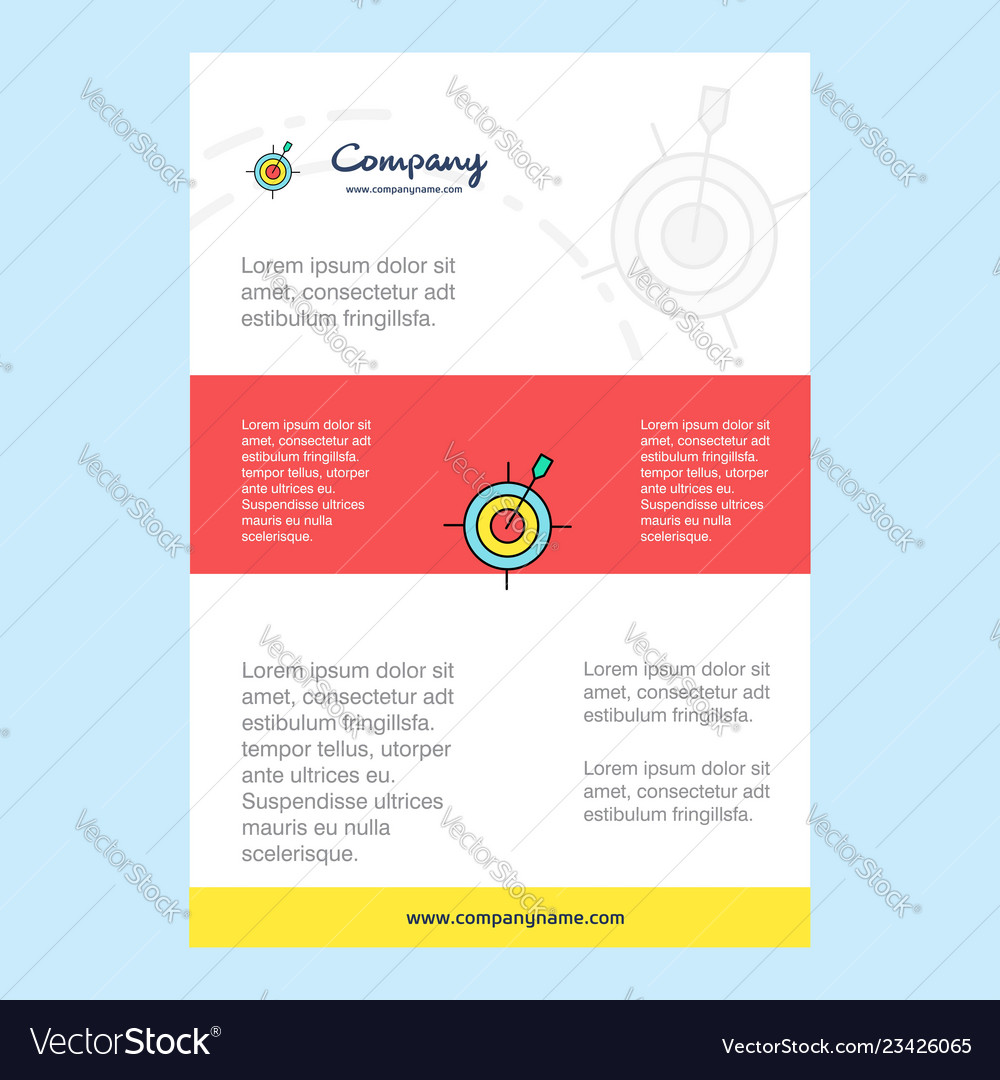 Template layout for dart game company profile Vector Image Template layout for dart game company profile