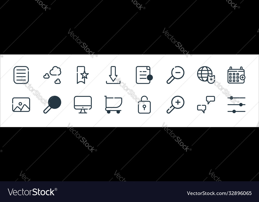 Ui master line icons linear set quality