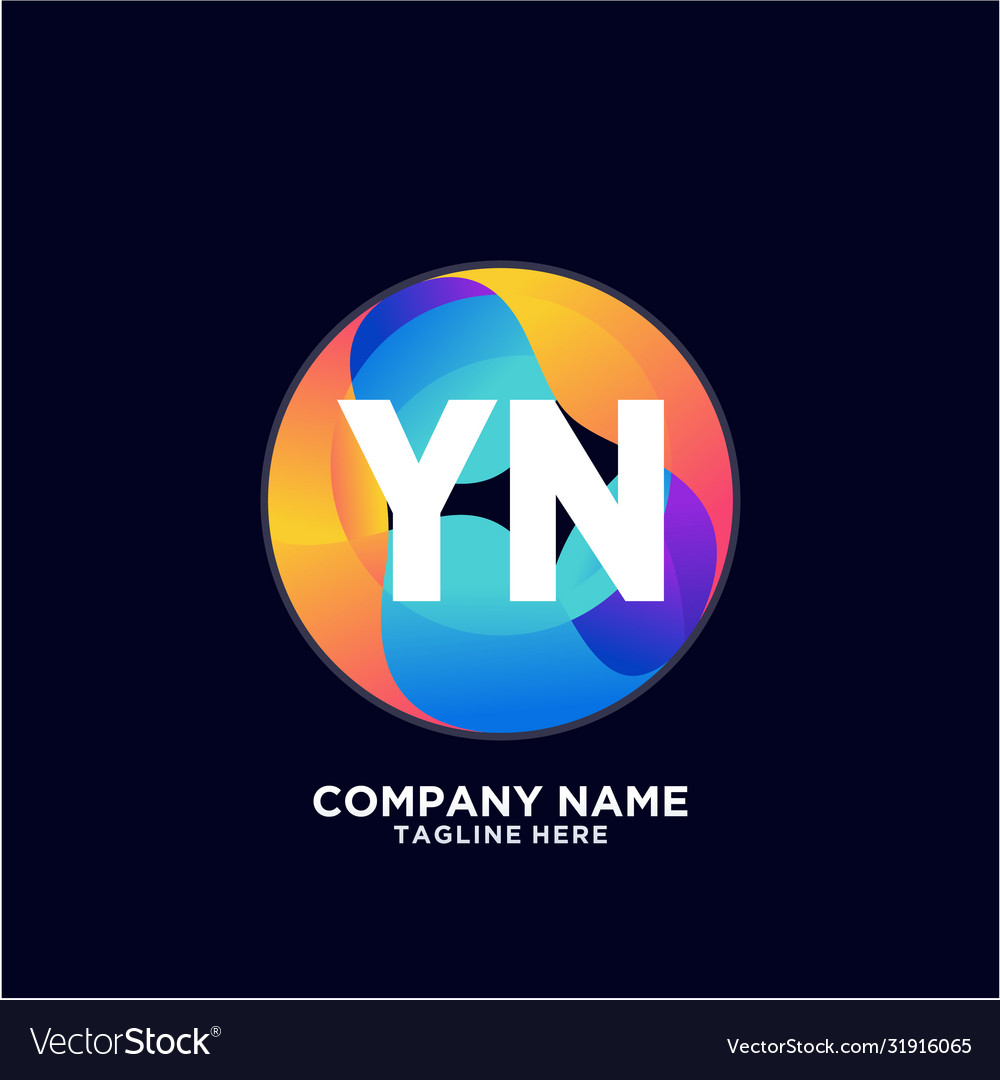 Yn initial logo with colorful circle template