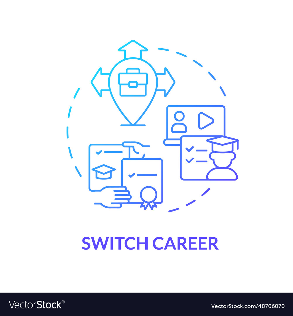 2d gradient linear switch career icon concept vector image 2d gradient linear switch career icon concept