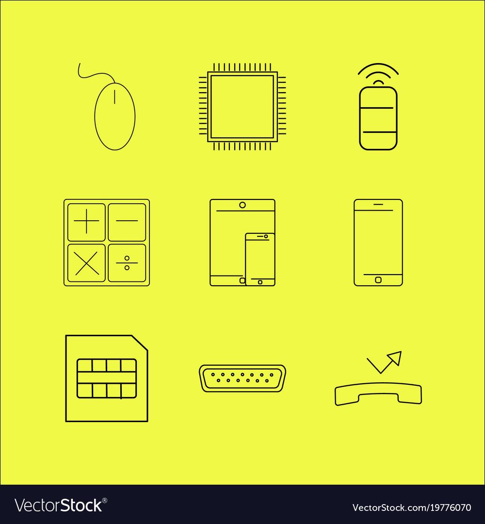 Devices linear icon set simple outline icons