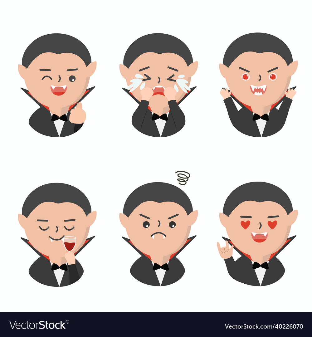 Dracula character or mascot in different pose