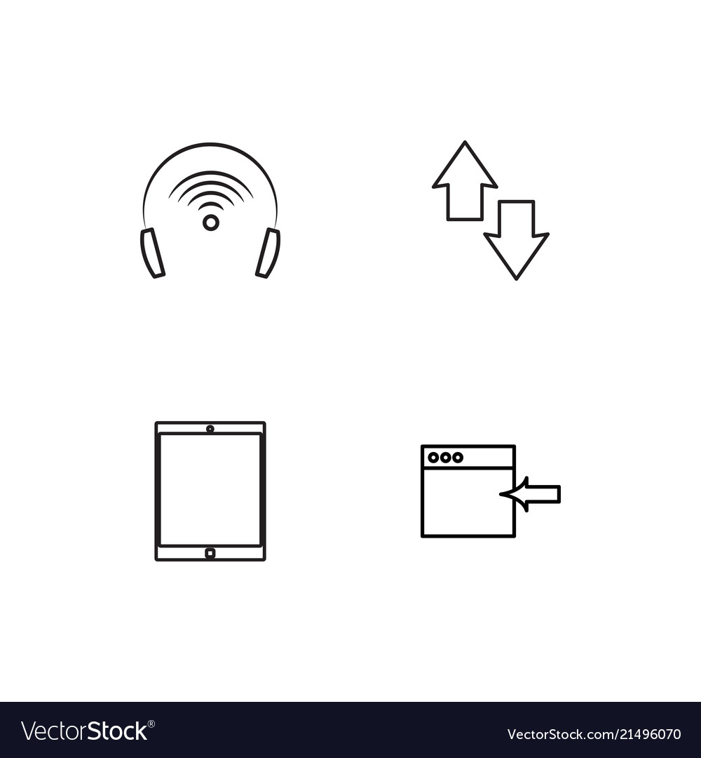 Electrical devices linear icons set simple