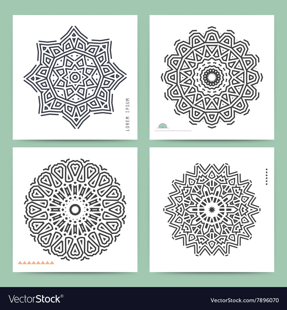 Ethnic mystical pattern with triangle and circles vector image Ethnic mystical pattern with triangle and circles