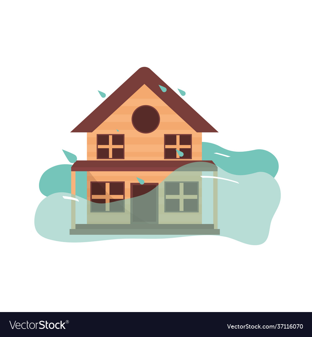 Flood natural disaster Royalty Free Vector Image