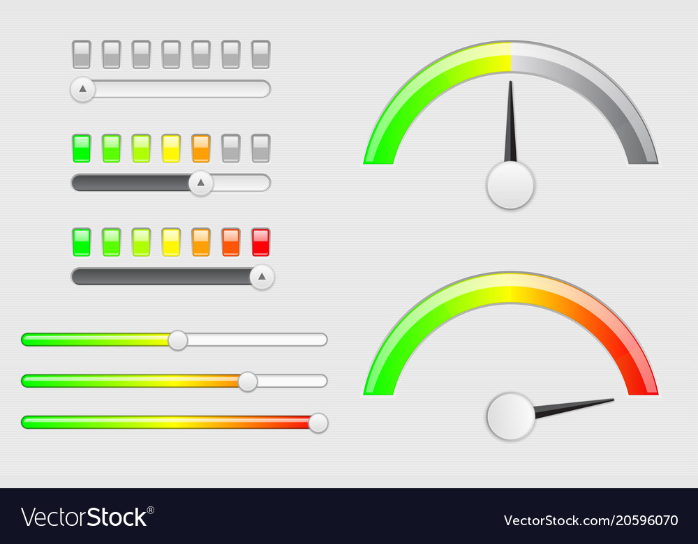 Interface web elements internet sliders volume