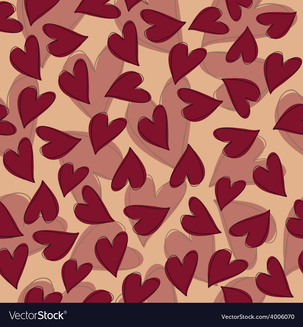 Marsala hearts pattern Royalty Free Vector Image