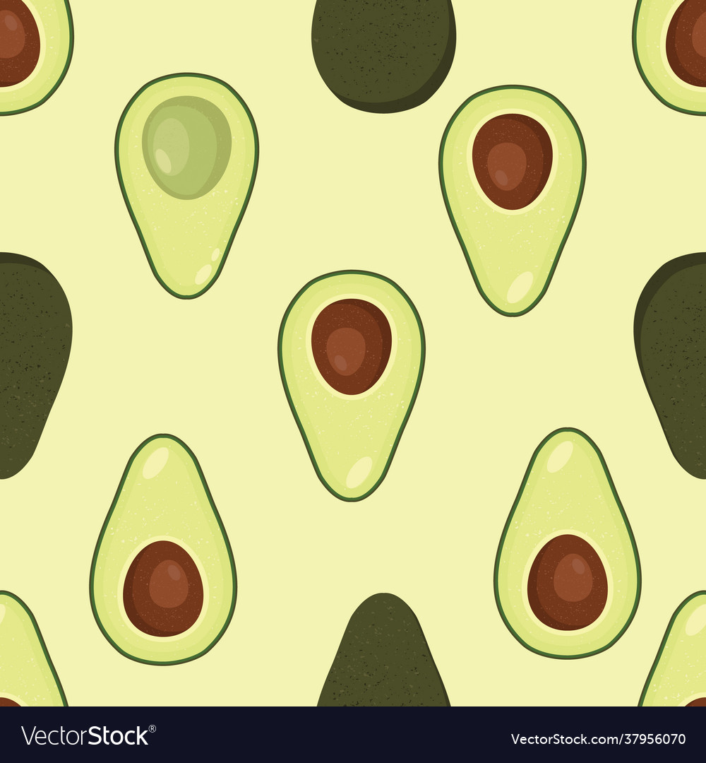 Modern seamless pattern with avocado and abstract