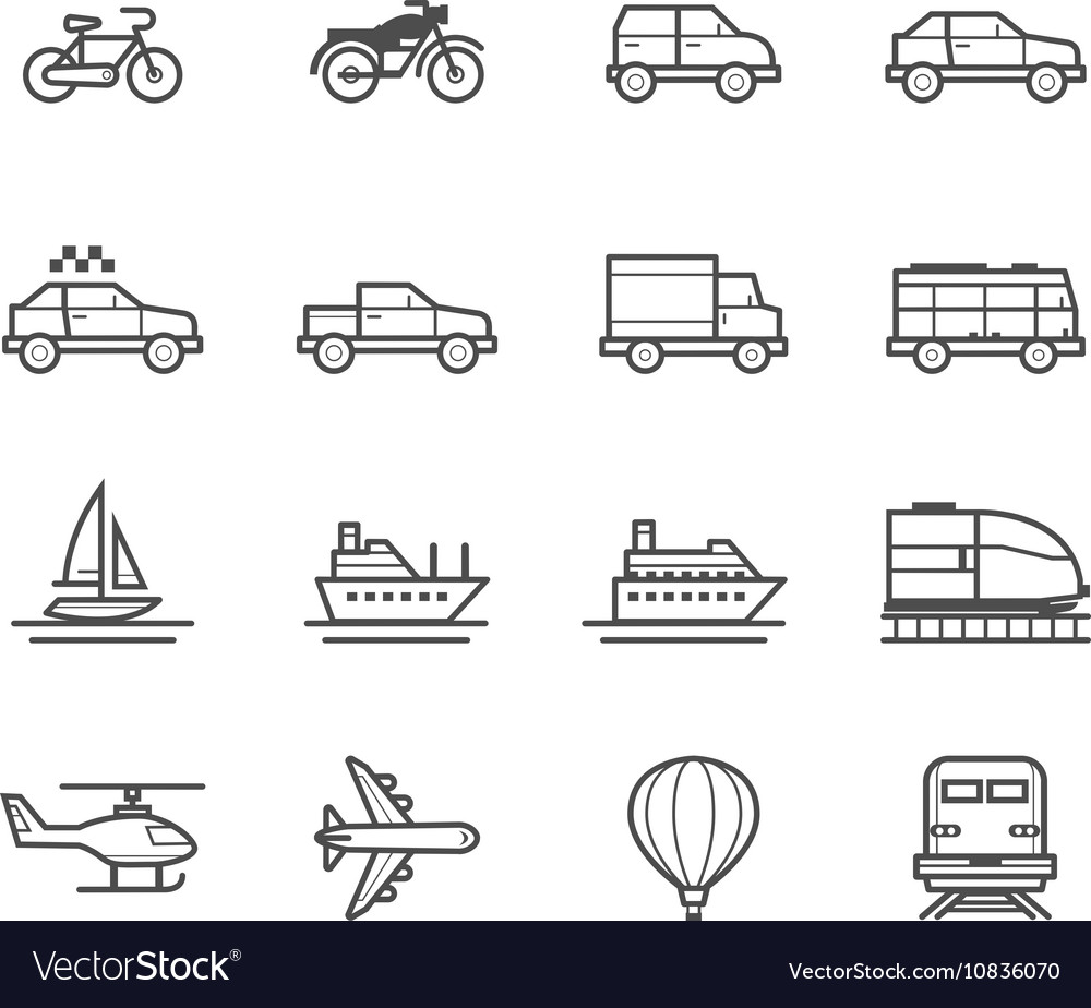 Transportation and vehicles icons