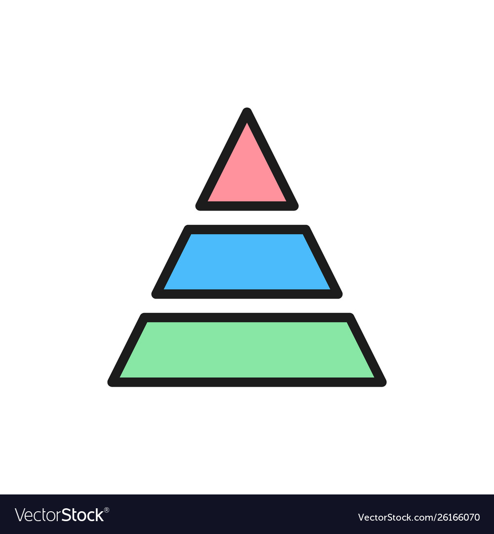 Triangular graph flat color icon isolated vector image Triangular graph flat color icon isolated