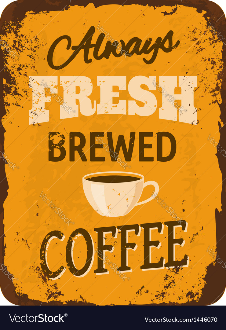 Download Vintage coffee tin sign Royalty Free Vector Image