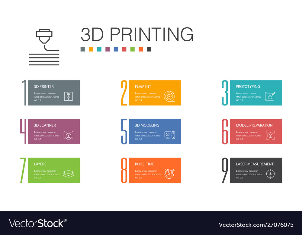 3D-Druckkonzept - Line Icons