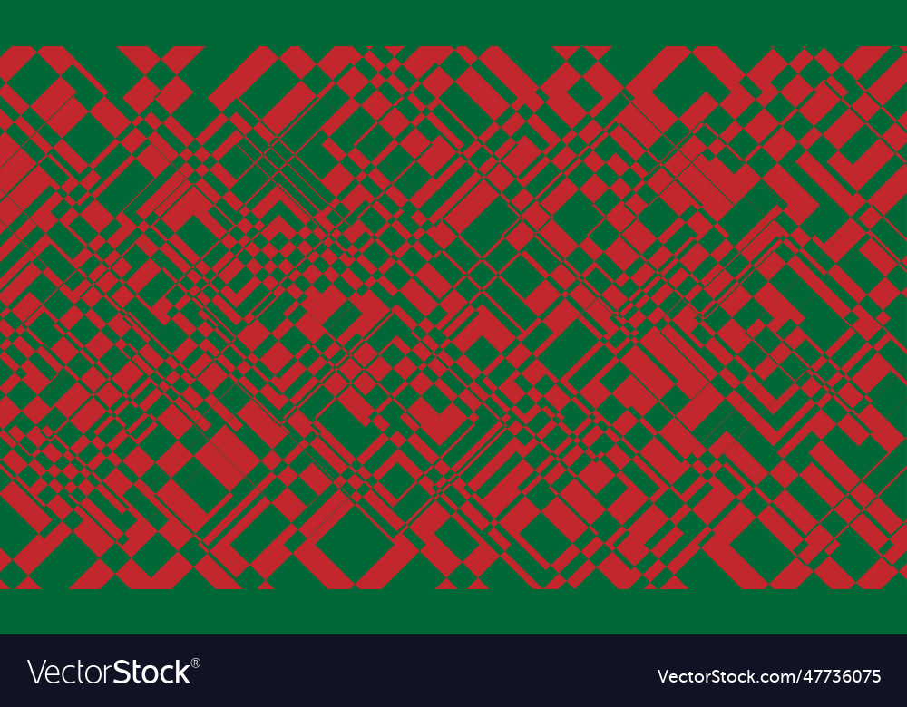 Abstract red square with green colored background