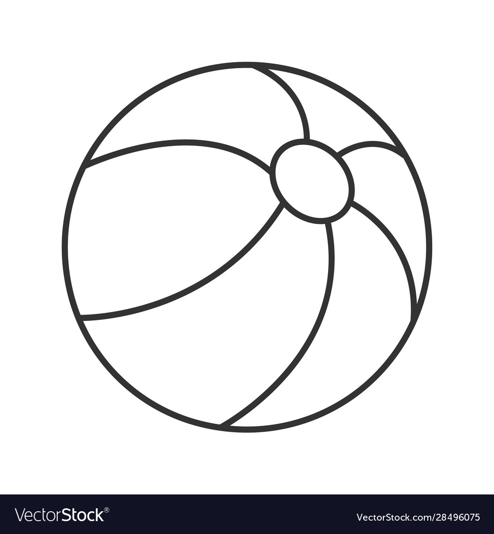 Beach ball linear icon Royalty Free Vector Image