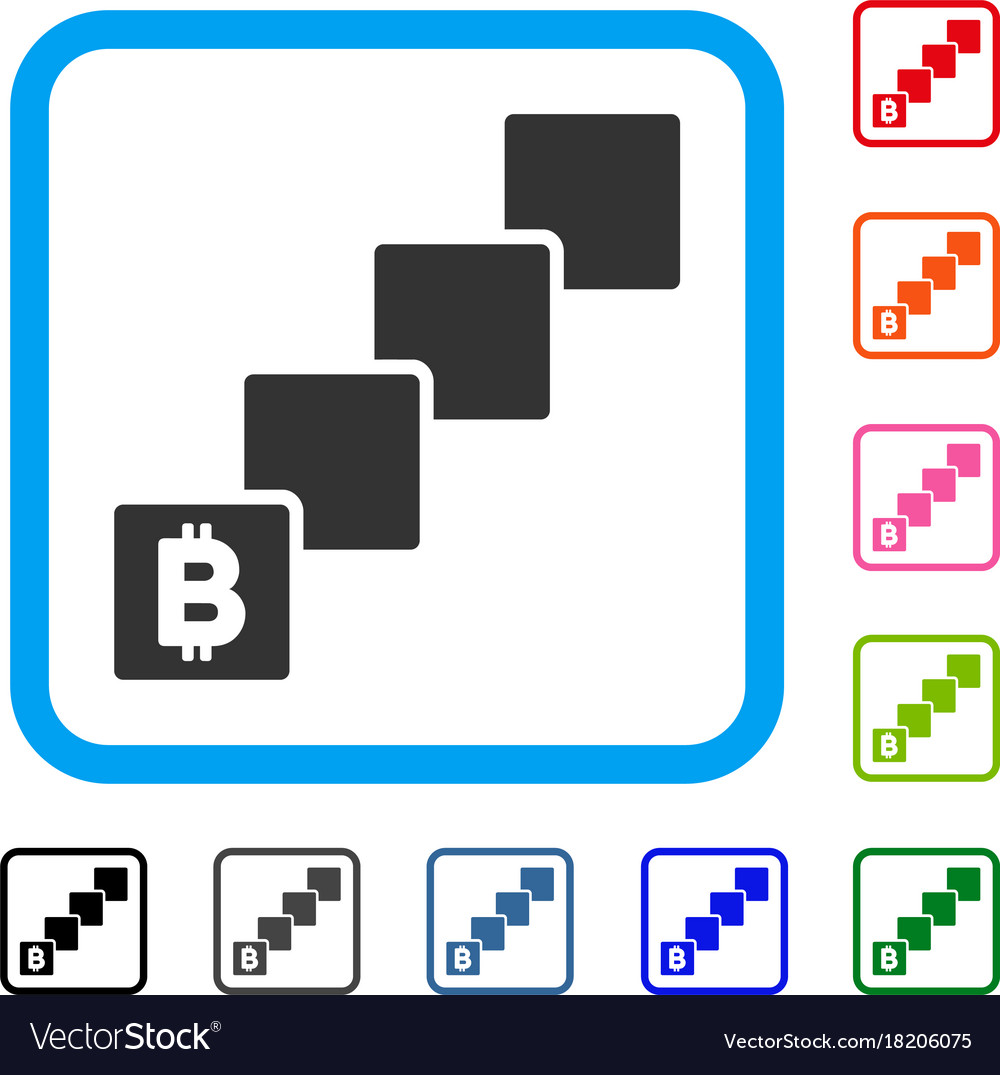 Bitcoin blockchain framed icon