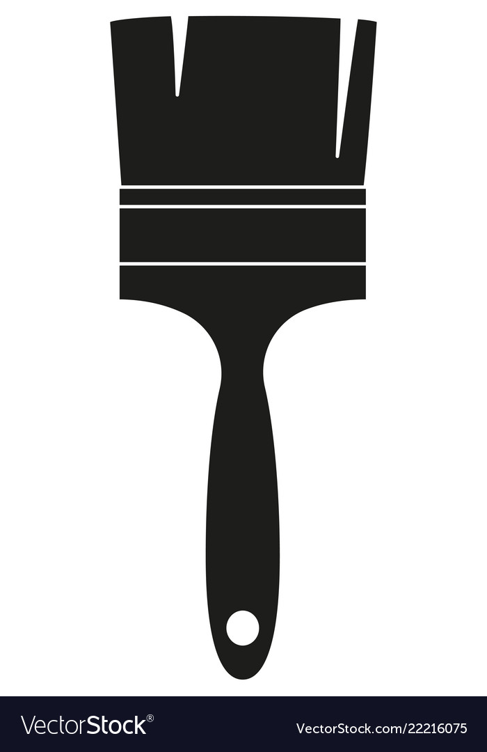 Download Black and white paint brush silhouette Royalty Free Vector