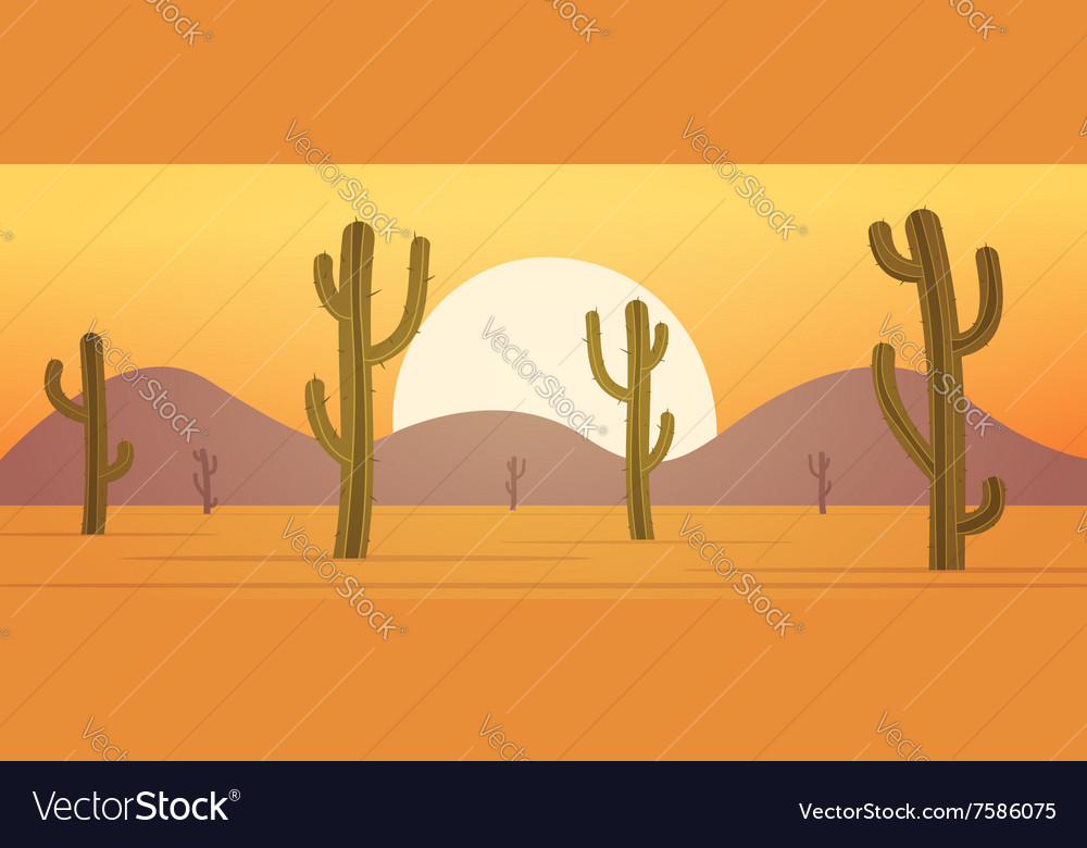 Cartoon Desert Banner Royalty Free Vector Image