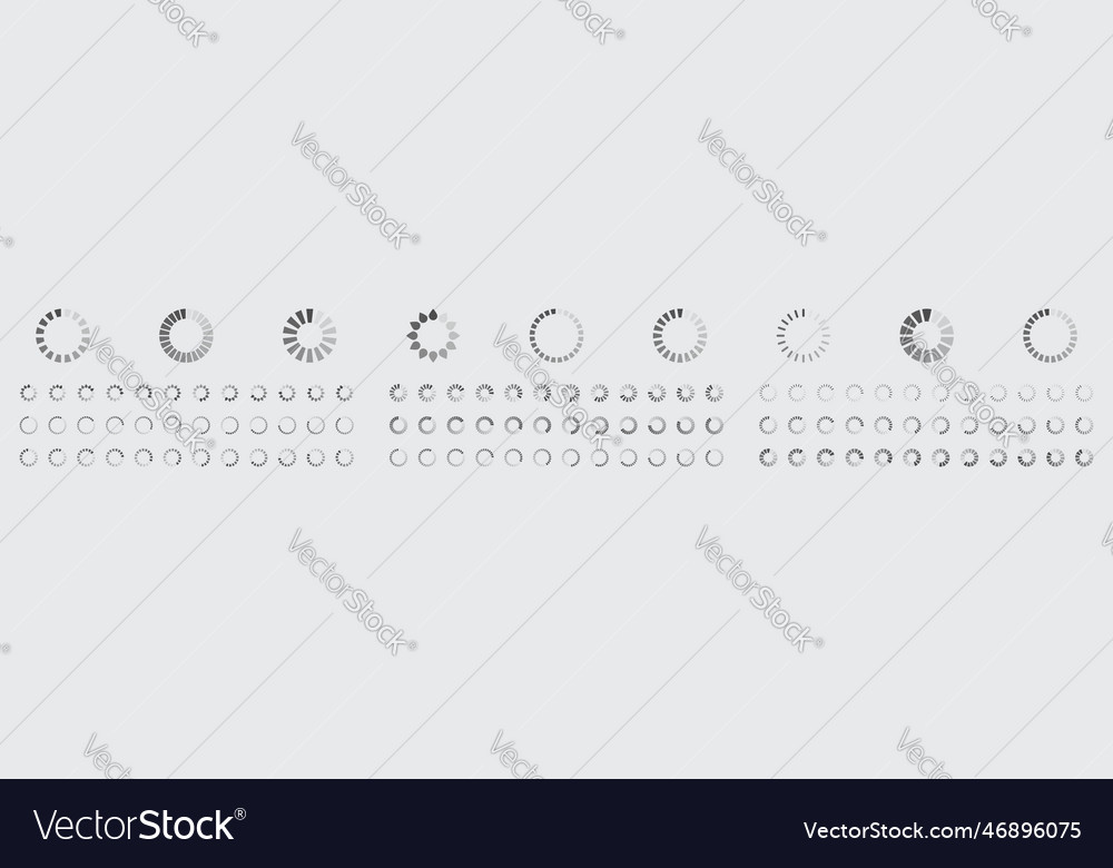 Circular loading buffering icons set vector image Circular loading buffering icons set