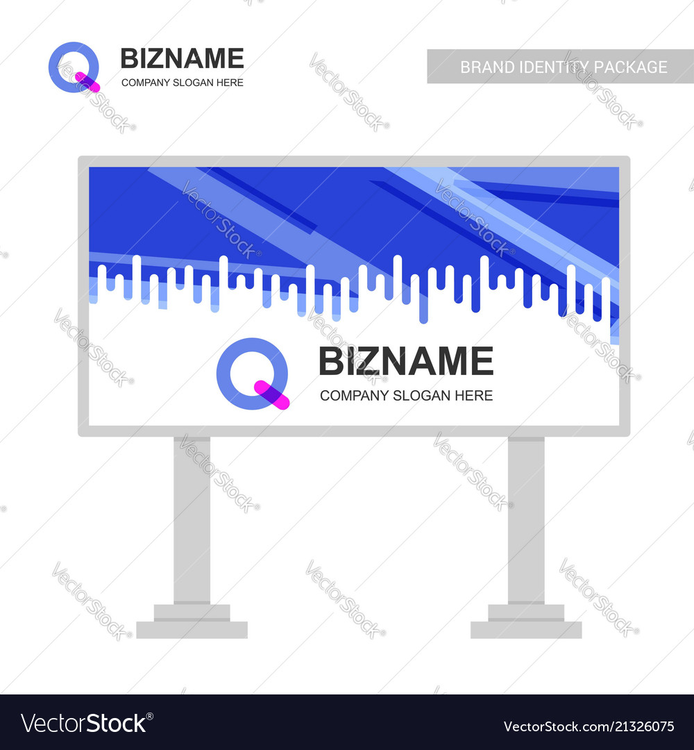 Company bill board design with q logo