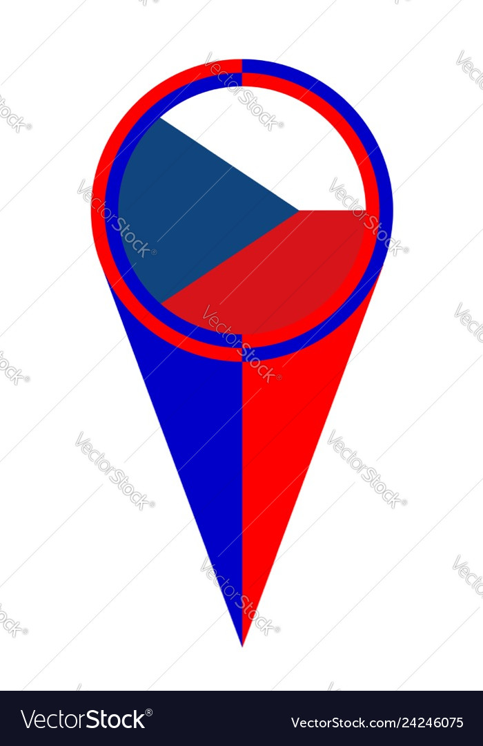 Czech republic map pointer location flag