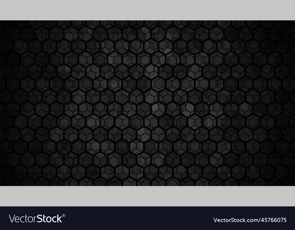 Dark Hexagon Grid - Futuristic Abstract