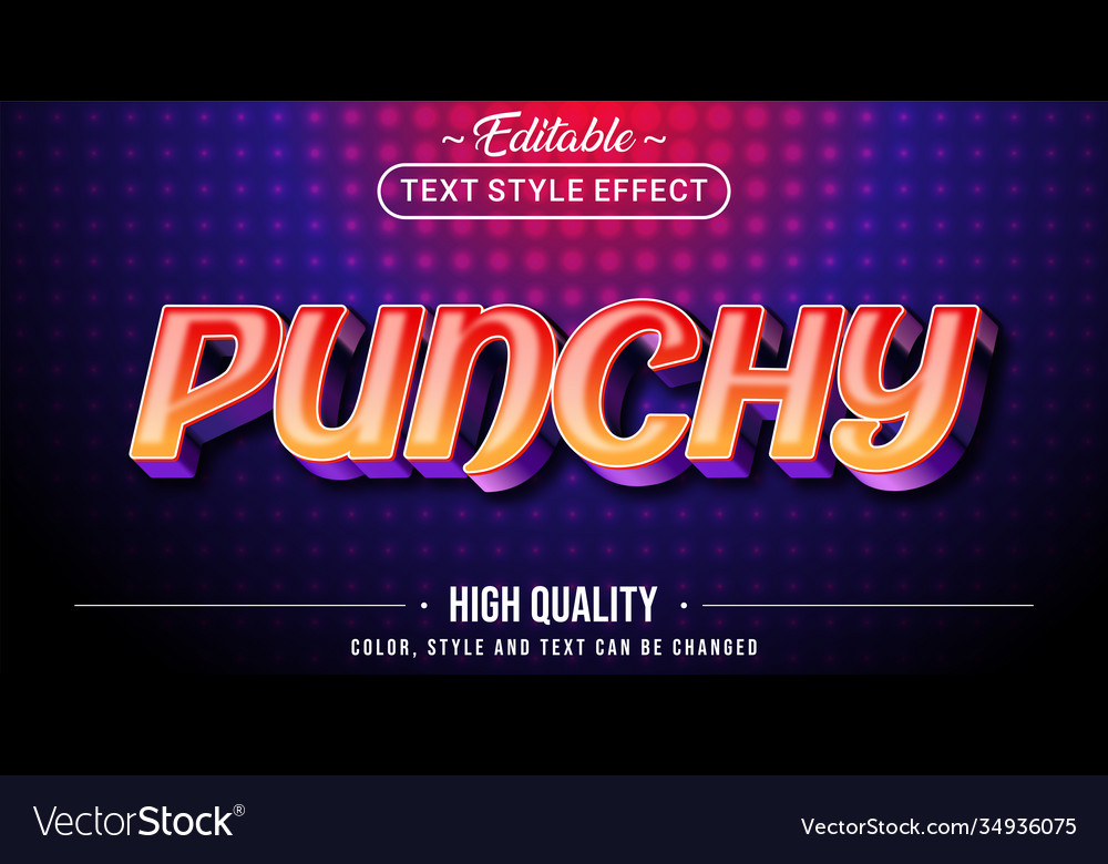 Editable text style effect - punchy